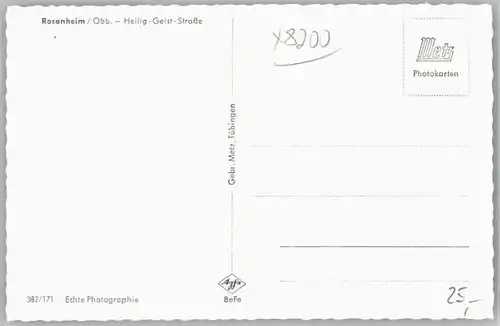 Rosenheim Bayern Rosenheim Oberbayern Heilig Geist Strasse ungelaufen ca. 1955 / Rosenheim /Rosenheim LKR