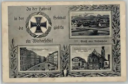 Rosenheim Bayern Rosenheim Oberbayern Max Josef Platz Feldpost  x 1915 / Rosenheim /Rosenheim LKR