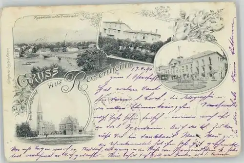 Rosenheim Oberbayern Innbruecke Marienbad Kaiserbad x 1897