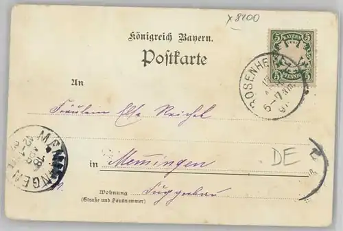 Rosenheim Oberbayern Innbruecke Marienbad Kaiserbad x 1897