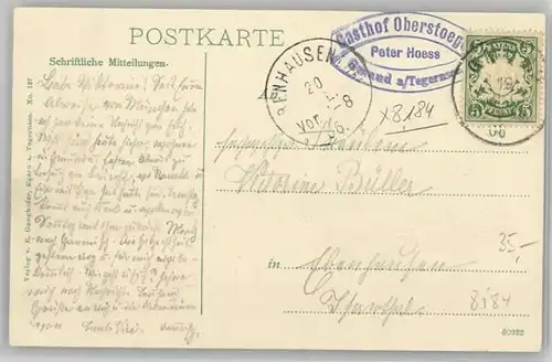 Gmund Tegernsee Gmund Tegernsee Gasthof Oberstoeger x 1906 / Gmund a.Tegernsee /Miesbach LKR