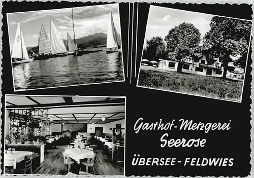 uebersee uebersee Gasthof Seerose ungelaufen ca. 1955 / uebersee /Traunstein LKR