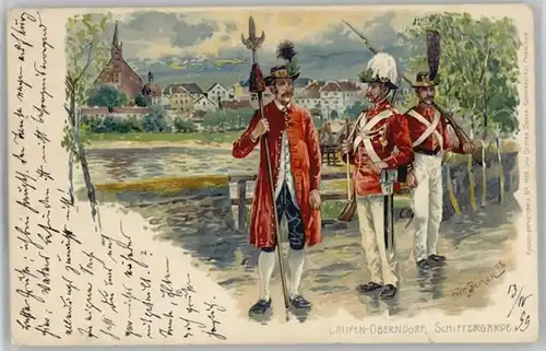 Laufen Salzach Oberndorf  KuenstlerFritz Bergen x 1899