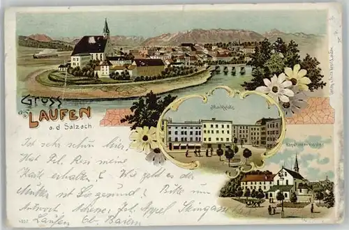 Laufen Salzach Marktplatz Kapuziner Kloster x 1908