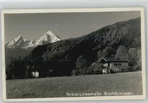 Bischofswiesen Bischofswiesen Pension Lindenhaus ungelaufen ca. 1930 / Bischofswiesen /Berchtesgadener Land LKR