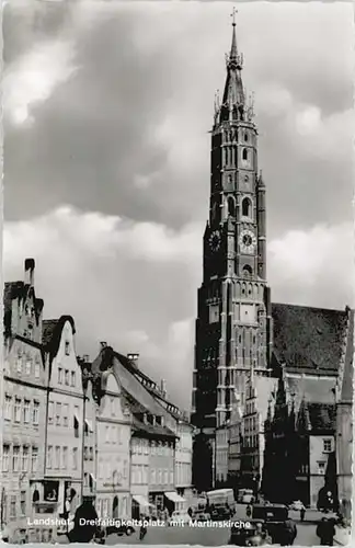 Landshut Isar Dreifaltigkeitsplatz Martins Kirche  x 1957