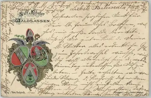 Waldsassen Waldsassen Praegedruck Wappen x 1902 / Waldsassen /Tirschenreuth LKR