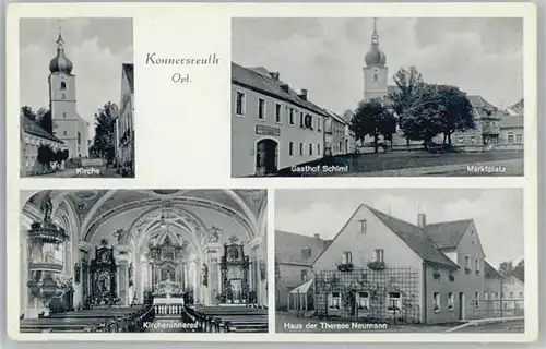 Konnersreuth Marktplatz Kirche Haus der Therese Neumann x 1921-1965