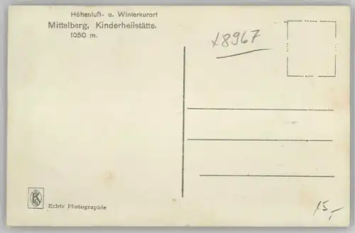 Mittelberg Oy Kinderheilstaette * 1955