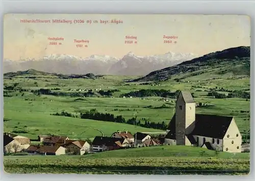 Mittelberg Oy Hochplatte Tegelberg Saeuling Zugspitze x 1910