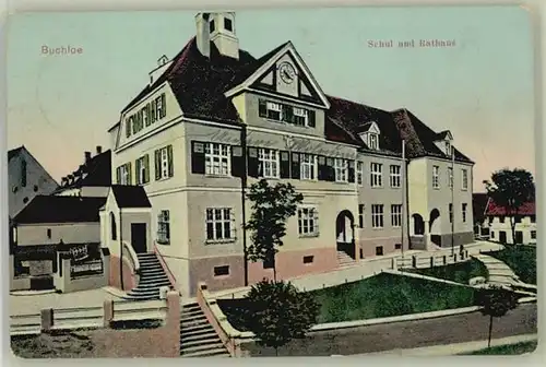 Buchloe Schule Rathaus x 1911