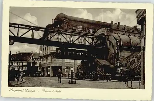 Barmen Wuppertal Rathausbruecke Schwebebahn *