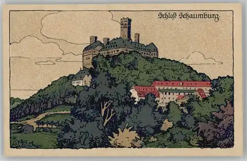 Balduinstein Schloss Schaumburg Kuenstlerkarte *