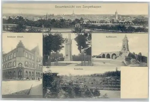 Sangerhausen Suedharz Sangerhausen Gasthaus Goldener Hirsch Kyffhaeuser Rosarium Moltkewarte * / Sangerhausen /Mansfeld-Suedharz LKR