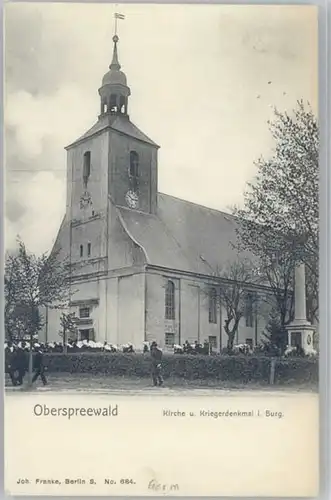 Burg Spreewald Kirche Kriegerdenkmal *