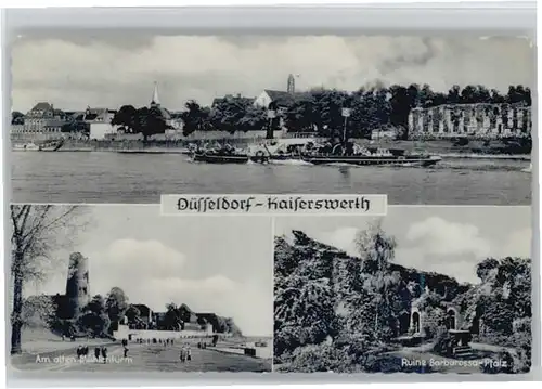 Kaiserswerth Ruine Barbarossa-Pfalz Muehlenturm Dampfer x