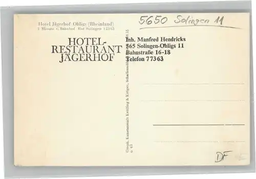 Ohligs Ohligs Hotel Jaegerhof * / Solingen /Solingen Stadtkreis