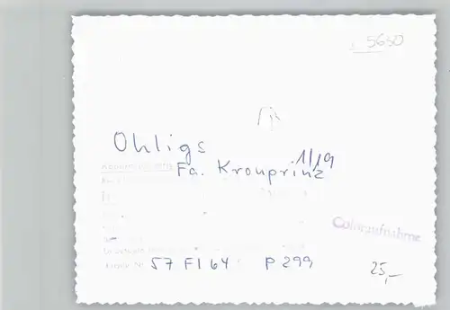 Ohligs Fliegeraufnahme Firma Kronprinz *