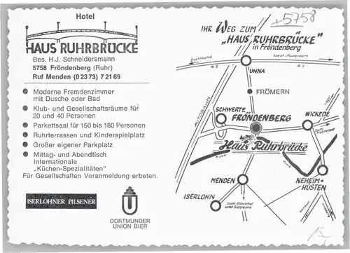 Froendenberg Ruhr Froendenberg Hotel Haus Ruhrbruecke * / Froendenberg/Ruhr /Unna LKR