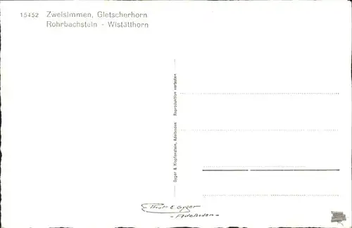 Zweisimmen Gletscherhorn Rohrbachstein Wistaetthorn / Zweisimmen /Bz. Obersimmental