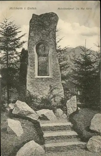 Muellheim Baden Hebeldenkmal 29. Mai 1910 / Muellheim /Breisgau-Hochschwarzwald LKR