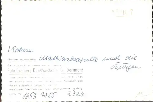 Kobern-Gondorf [handschriftlich] Mathiaskapelle Burgen / Kobern-Gondorf /Mayen-Koblenz LKR