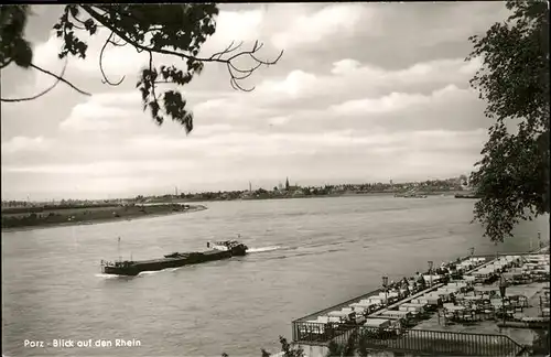 Porz Koeln Blick Rhein Cafe Schiff / Koeln /Koeln Stadtkreis