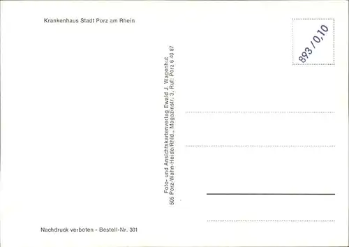 Porz Koeln Krankenhaus Porz am Rhein / Koeln /Koeln Stadtkreis