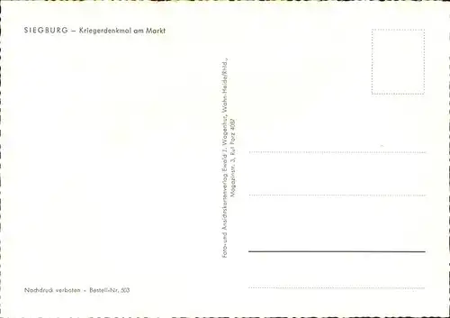 Siegburg Kriegerdenkmal Markt / Siegburg /Rhein-Sieg-Kreis LKR