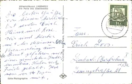 Lindenfels Odenwald Hoehenluftkurort / Lindenfels /Bergstrasse LKR