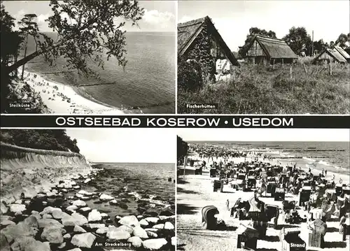 Koserow Fischerhuetten Steilkueste Streckelberg Strand /  /