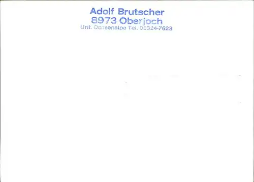 Oberjoch Adolf Brutscher / Bad Hindelang /Oberallgaeu LKR