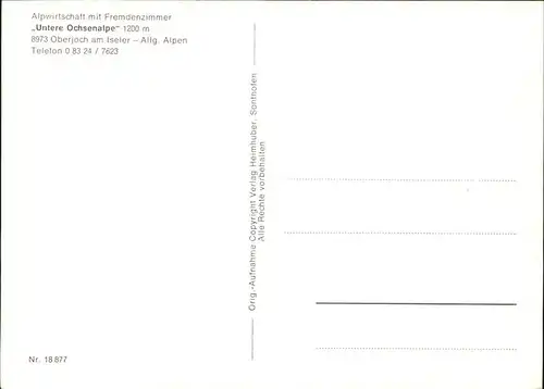 Oberjoch Alpwirtschaft Untere Ochsenalpe / Bad Hindelang /Oberallgaeu LKR