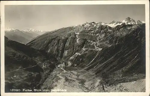 Furka Blick vom Belvedere / Furka /Rg. Gletsch