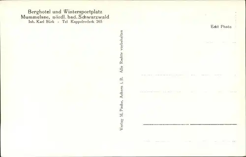 Mummelsee  / Seebach /Ortenaukreis LKR