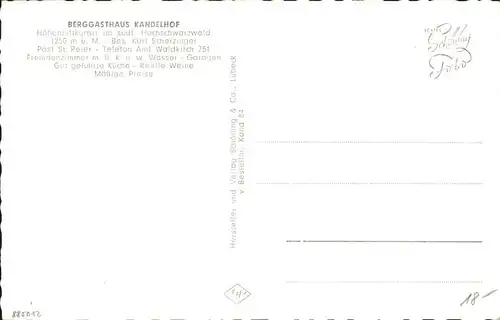 Kandel Waldkirch Breisgau Berg Gasthaus Kandelhof / Waldkirch /Emmendingen LKR