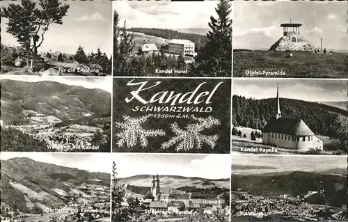 Kandel Waldkirch Breisgau Gipfel Pyramide Kandel Hotel Kapelle  St Peter Glottertal / Waldkirch /Emmendingen LKR