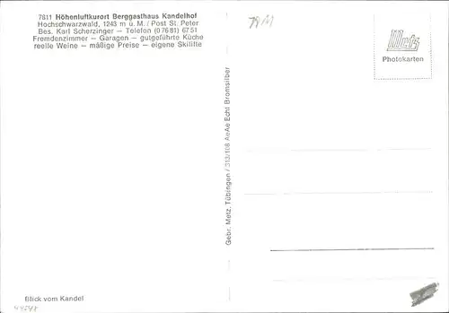 Kandel Waldkirch Breisgau Berg Gasthaus Kandelhof / Waldkirch /Emmendingen LKR