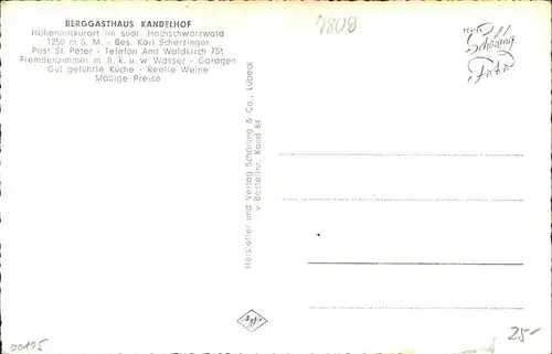 Kandel Waldkirch Breisgau Berg Gasthaus Kandelhof / Waldkirch /Emmendingen LKR