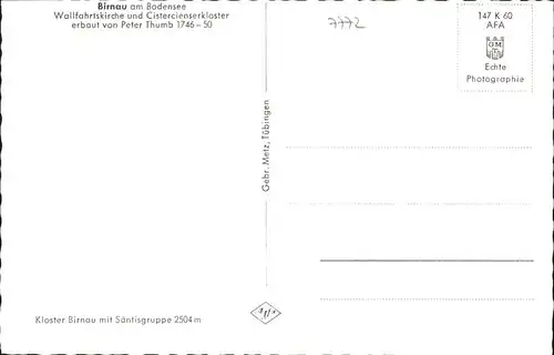 Birnau Kloster Wallfahrtskirche Saentis / Uhldingen-Muehlhofen /Bodenseekreis LKR