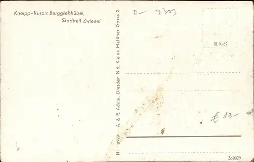 Berggiesshuebel Zwiesel / Bad Gottleuba-Berggiesshuebel /Saechsische Schweiz-Osterzgebirge LKR