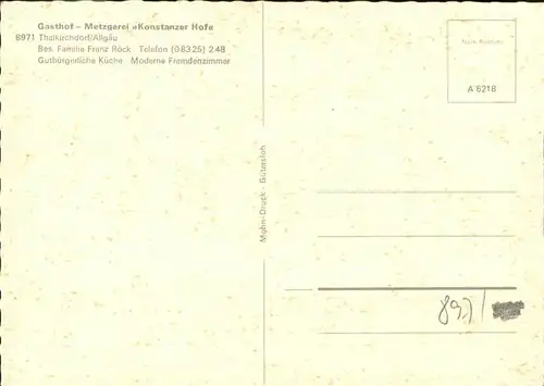 Thalkirchdorf Gasthof Konstanzer Hof / Oberstaufen /Oberallgaeu LKR