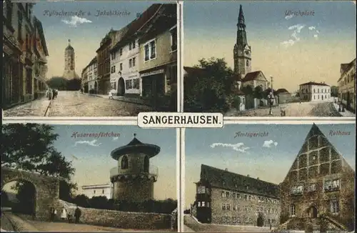 Sangerhausen Suedharz Jakobikirche Ulrichplatz Husarenpfoertchen Amtsgericht Rathaus / Sangerhausen /Mansfeld-Suedharz LKR