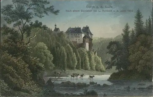 Schleiz Schloss Burgk Saale Stich / Schleiz /Saale-Orla-Kreis LKR