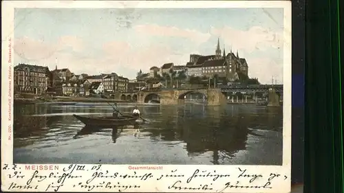 Meissen Elbe Sachsen Bruecke Boot / Meissen /Meissen LKR