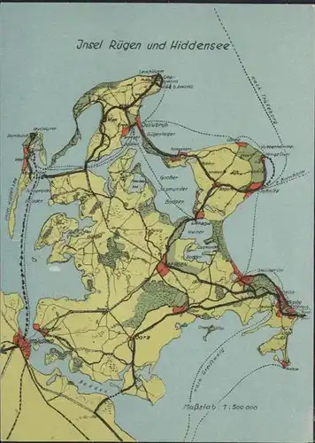 Insel Ruegen Hiddensee
Landkarte / Bergen /Ruegen LKR