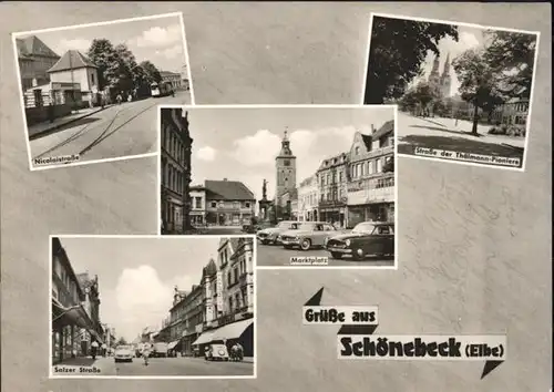 Schoenebeck Elbe Marktplatz Nicolaistrasse Salzer Strasse / Schoenebeck /Salzlandkreis LKR