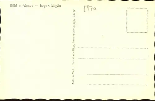 Buehl Alpsee  / Immenstadt i.Allgaeu /Oberallgaeu LKR