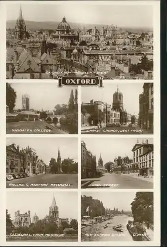 Oxford Oxfordshire Christ Church, High Street, Magdalen College, Magdalen Tower, Cathedral of Meadow / Oxford /Oxfordshire