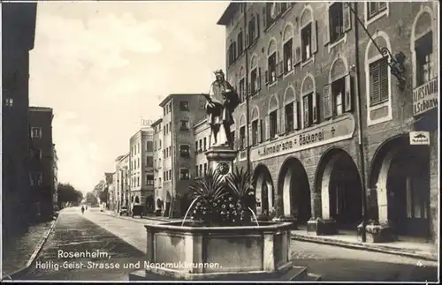 Rosenheim Bayern Heilig Geist Strasse Nepomukbrunnen Baeckerei / Rosenheim /Rosenheim LKR